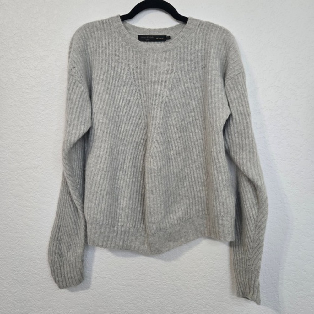 House of‎ Harlow x REVOLVE XS Gray Ribbed Knit Sweater Crew Neck Cashmere wool